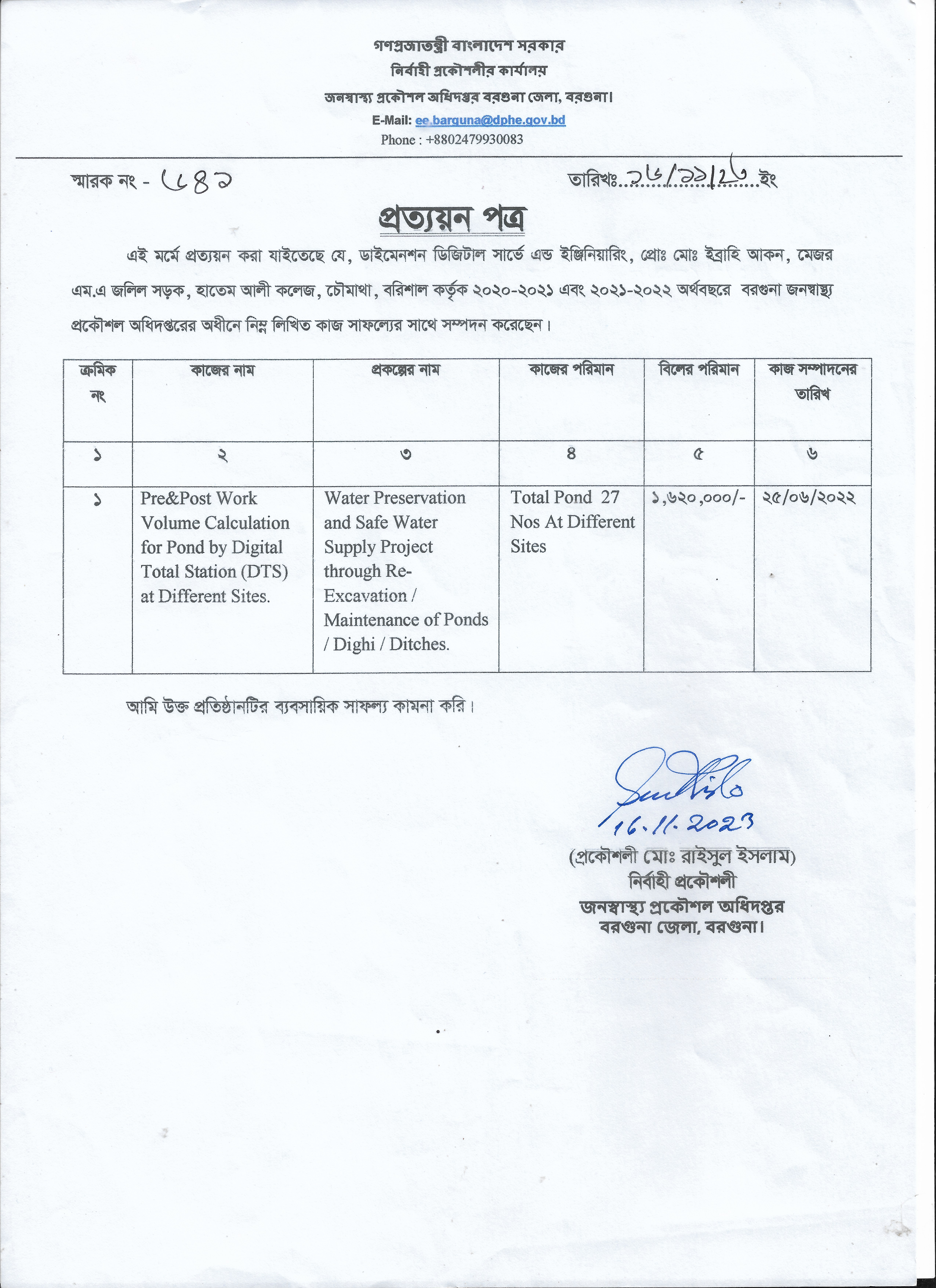 Certificate